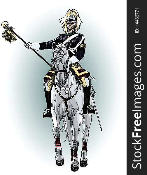Vector illustration of an horseman