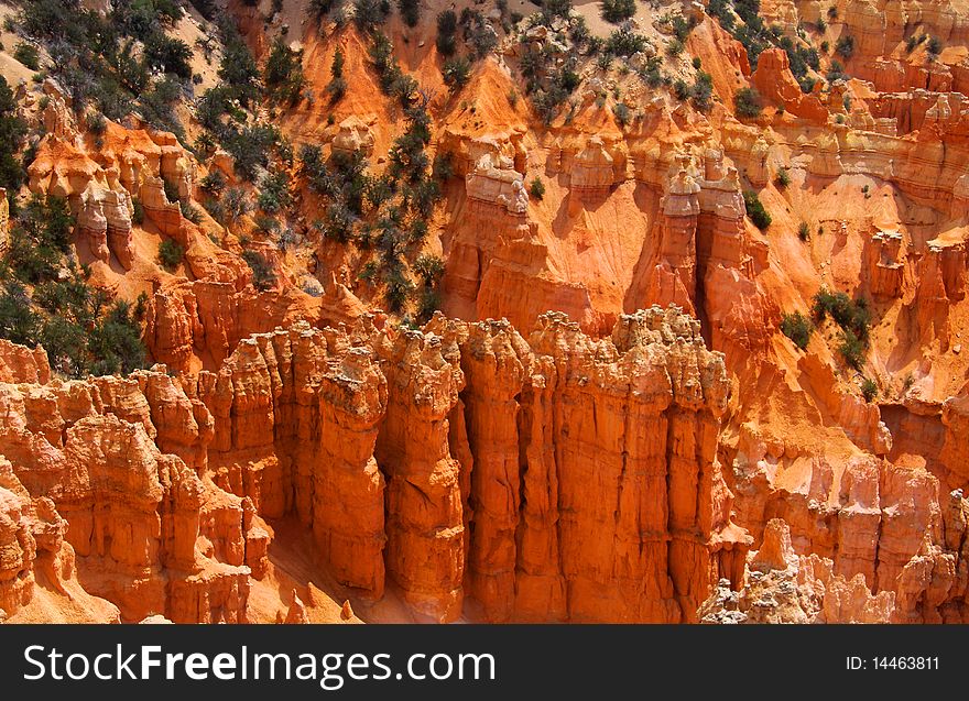 Rock formations in Bryce canyon national park