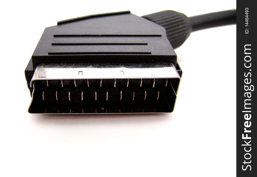 Scart cable on a white background isolated