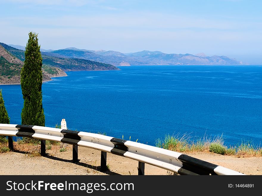 The Black sea coast in the Crimea between Alushta and Sudak