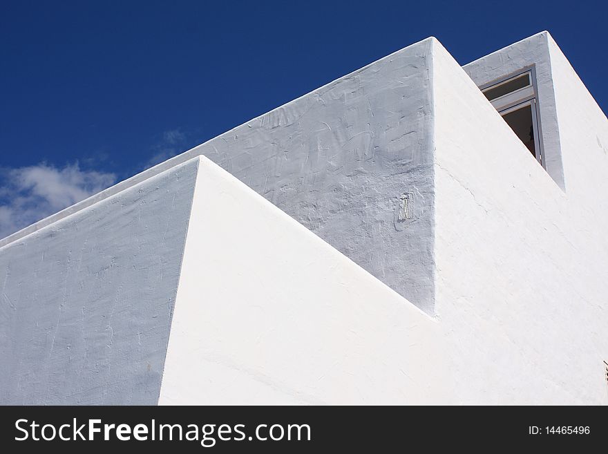 A white wall of a ibiza house