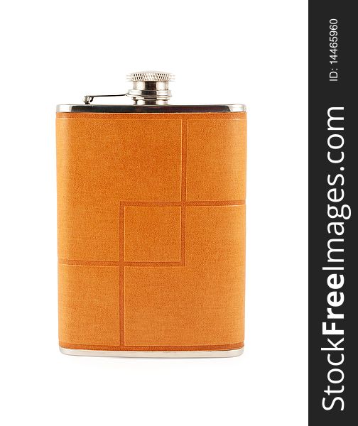 Brown flask isolated on white background