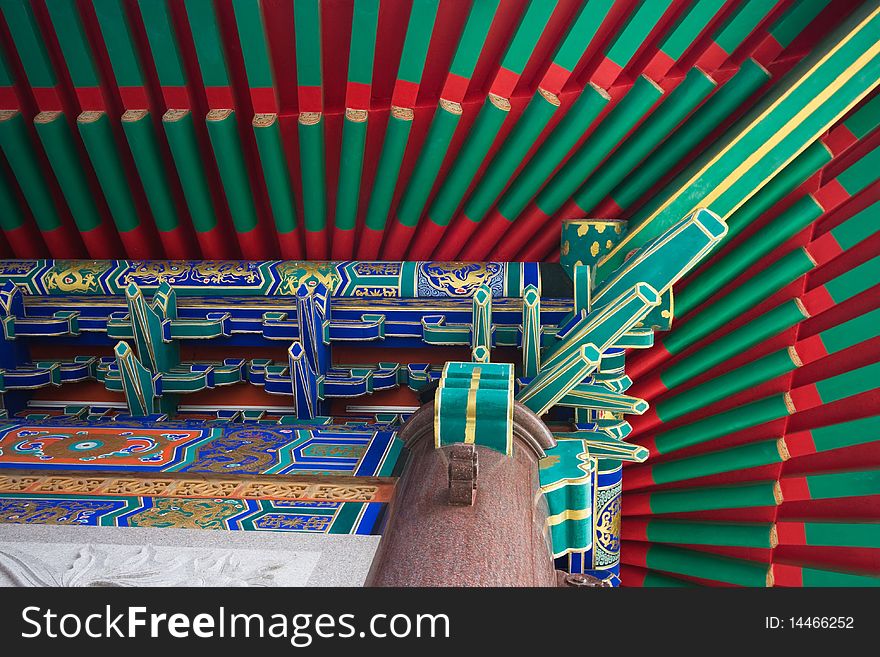 Chinese Roof Of Baromraja Temple Thailand