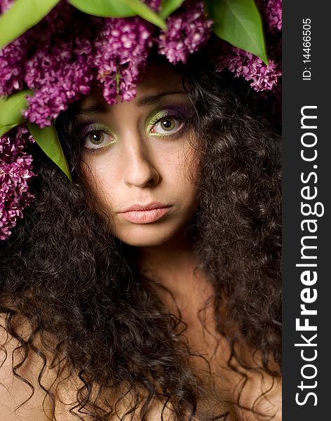 Girl in lilac garland