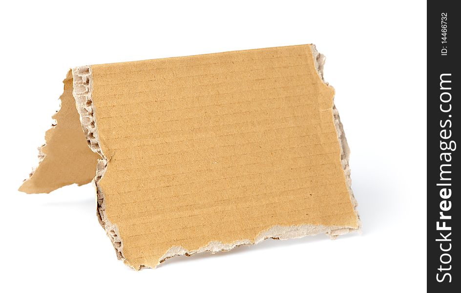 Brown corrugated cardboard sheet isolated on white