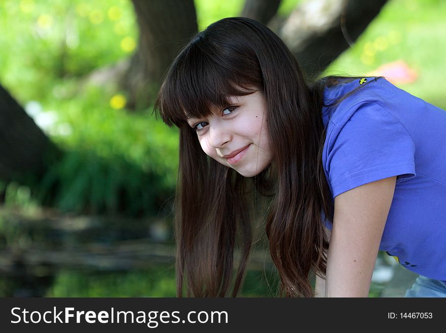 Teen Girl In The Forest