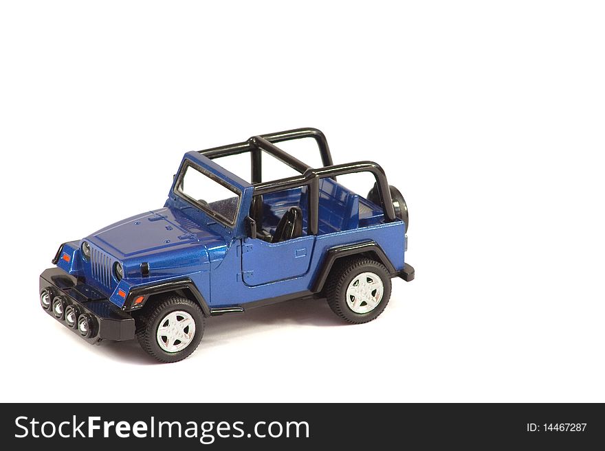 Model toy car, an SUV on a white background. Model toy car, an SUV on a white background