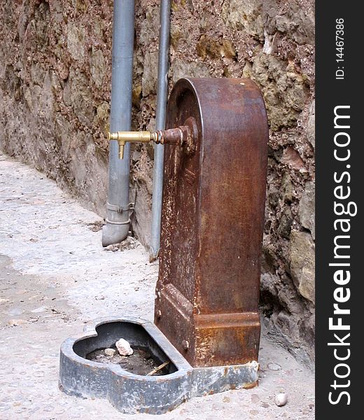 Old water fountain in a Spanish village