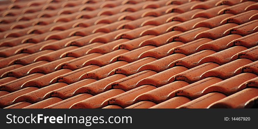 Old Red Roof Tile Pattern