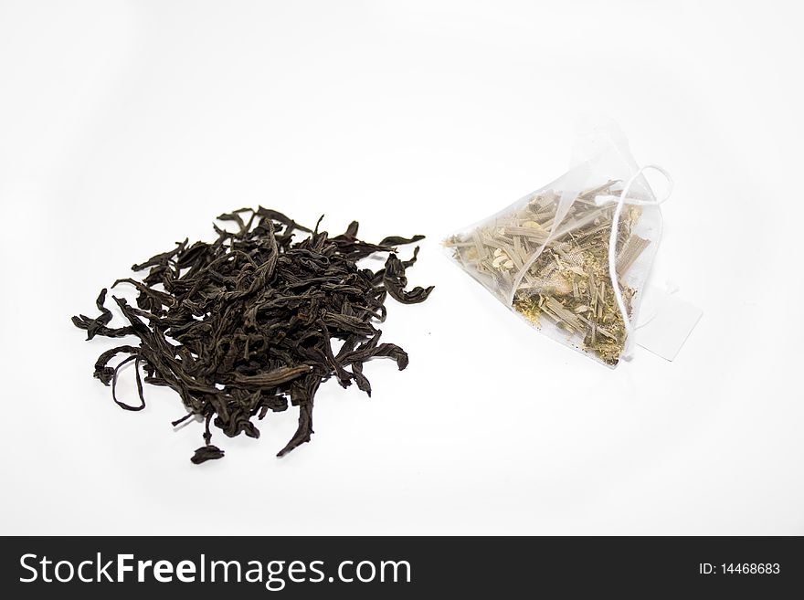Tea brewing and tea bag of Chamomile