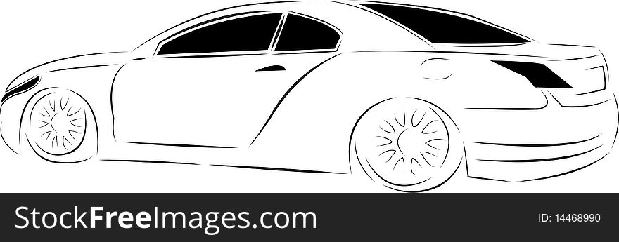 Sketch of a car on white background. Sketch of a car on white background.