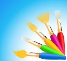 Colored Paintbrushes Stock Photos Colored Paintbrushes Stock Photos