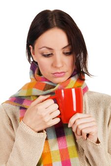 Yougn Beautiful Woman With A Cup Of Tea Stock Photos Yougn Beautiful Woman With A Cup Of Tea Stock Photos