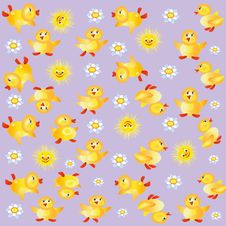 Lilac Background With Ducklings Royalty Free Stock Image Lilac Background With Ducklings Royalty Free Stock Image
