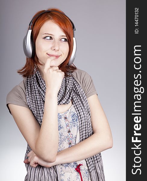 Girl With Modern Headphones.