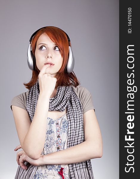 Girl With Modern Headphones.