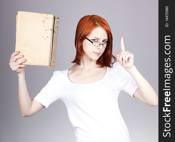 Red-haired Businesswoman  Keep Books