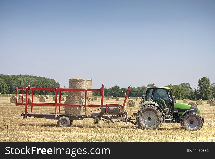 Tractor On Hay Balls