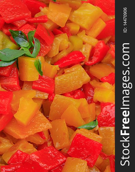 Red and yellow pepper salad