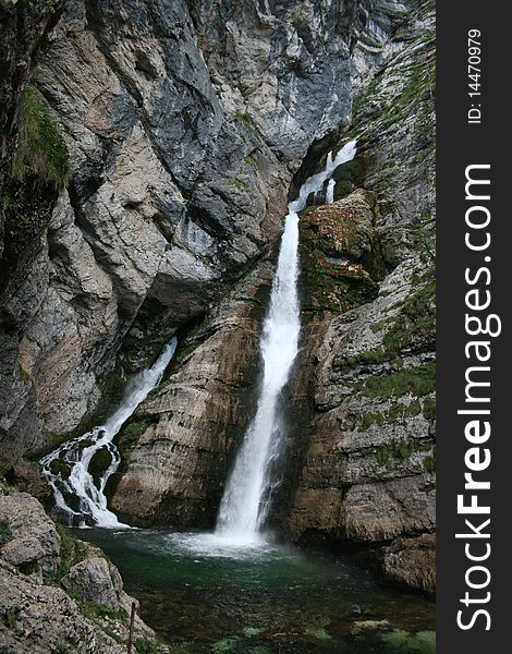 Waterfall Savica near Bohinj in Slovenia