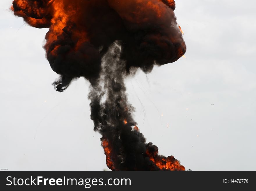 Fire and smoke cloud generated by military exercise performed at 2009 MCAS Miramar Airshow. Fire and smoke cloud generated by military exercise performed at 2009 MCAS Miramar Airshow