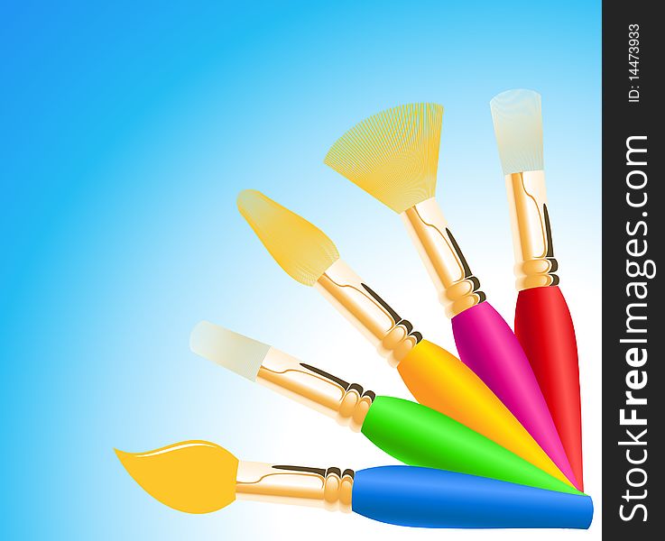 Colored paintbrushes