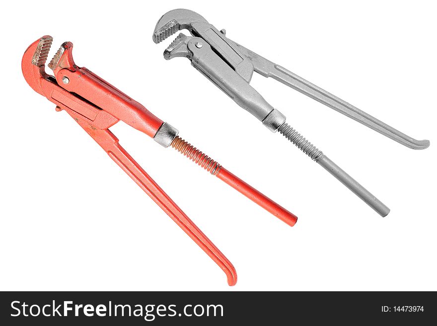 Adjustable spanners under the white background