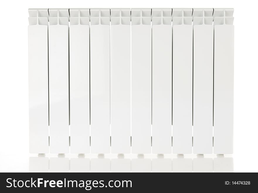 White radiator on a white background