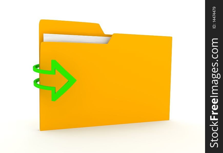 Folder over white background