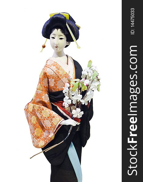 Traditional Japanese doll in kimono.