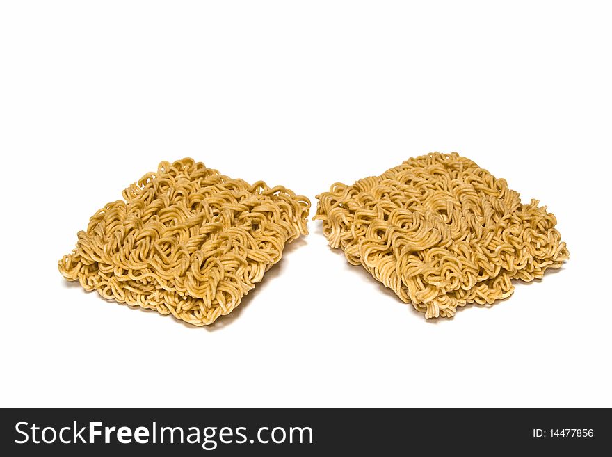 Isolation of 2 pieces ready made noodle