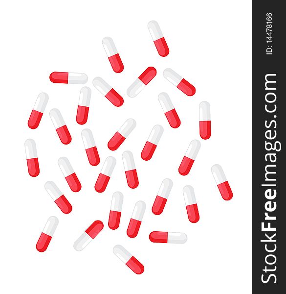 Pill on a white background. Illustration. Pill on a white background. Illustration