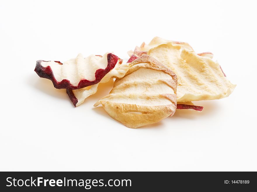 Handful small group apple chips