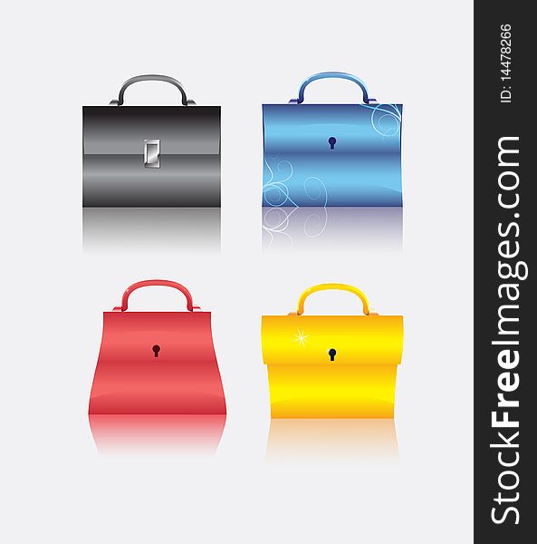 Collection of bags of different forms. Illustration. Collection of bags of different forms. Illustration