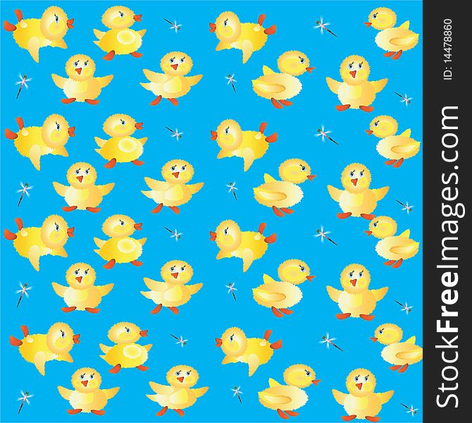 Background with ducklings