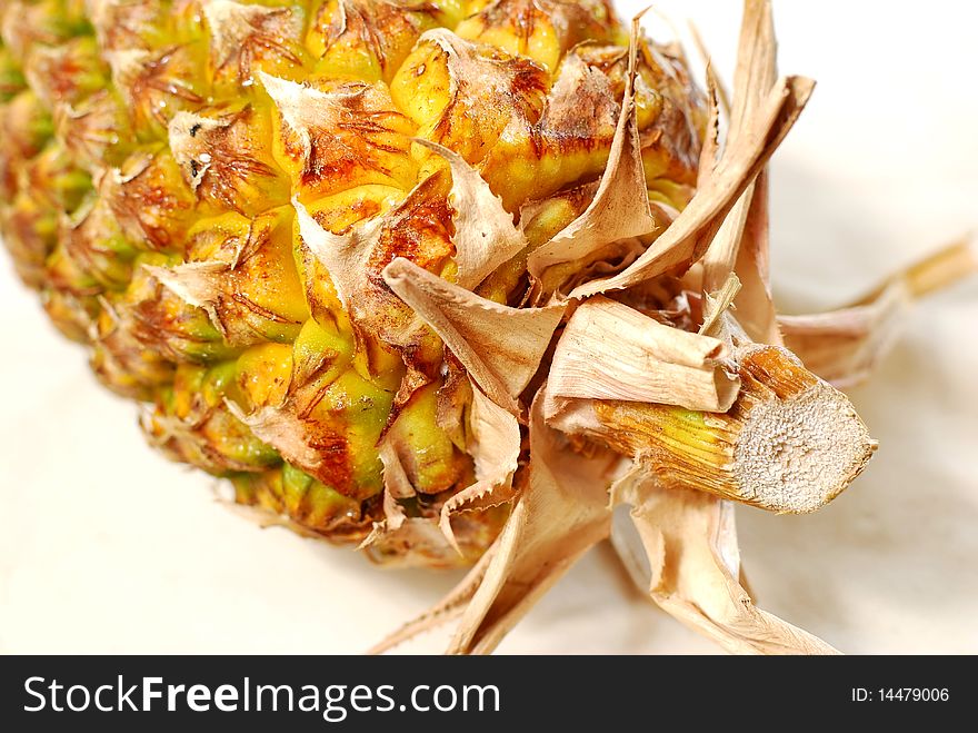 Ripe Pineapple Isolated On White