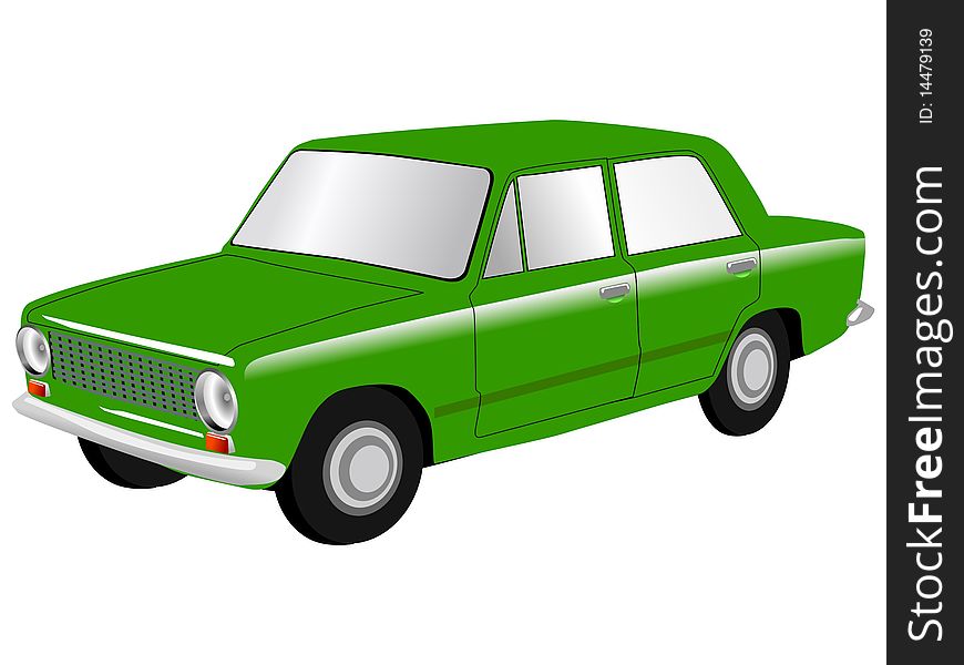 Colored vector illustration of soviet car Lada