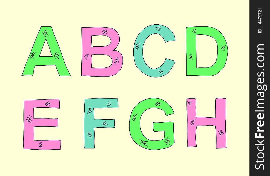 Vector Letters In Hand Drawn Style