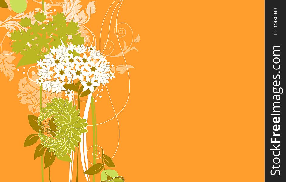 Floral background.   Raster version of vector illustration + EPS additional format