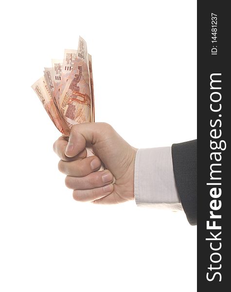 Businessman hand with money