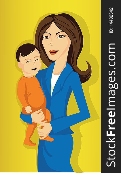 Business Woman Whit Child
