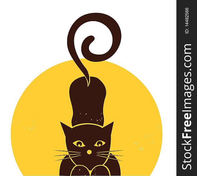 Simple brown cat vector illustration. Simple brown cat vector illustration