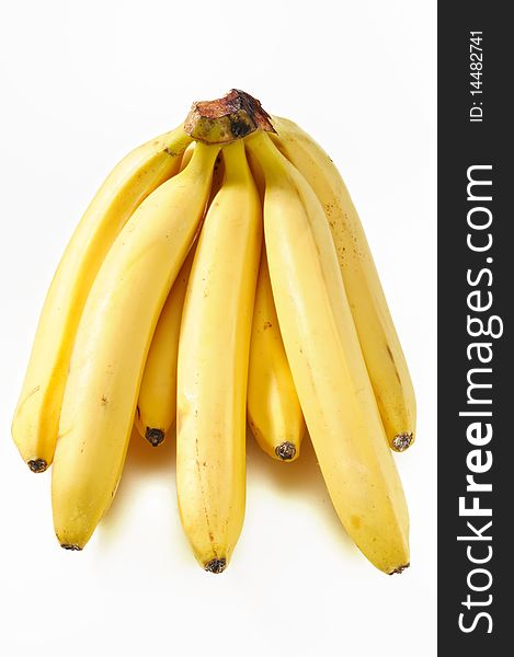 Bunch of bananas isolated on white