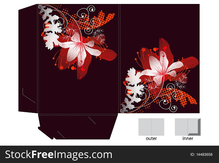 Folder design. Universal template for greeting card, web page, background