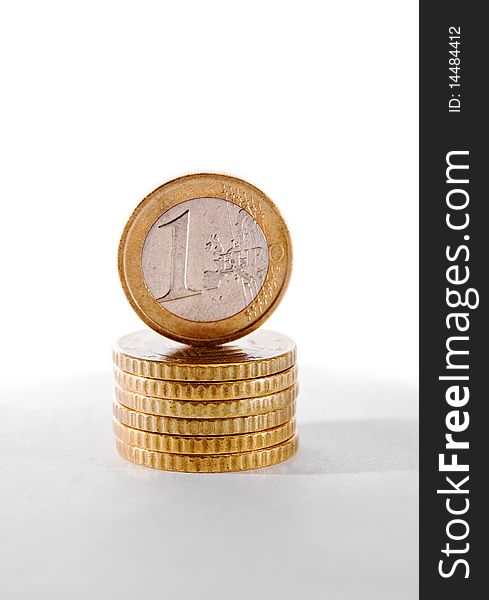Euro Coin Isolated On White.