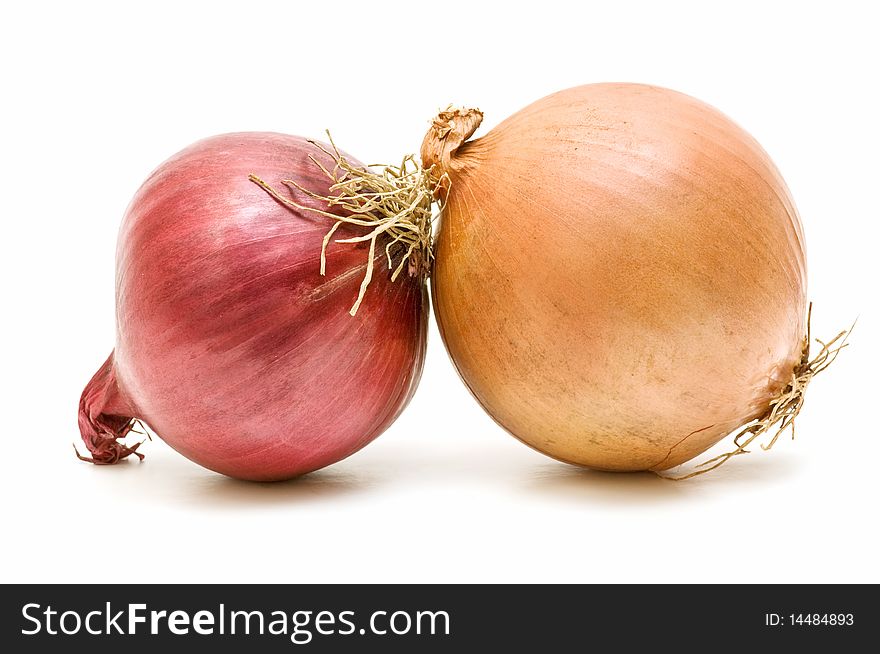 Variety of fresh onions isolated on white background. Variety of fresh onions isolated on white background