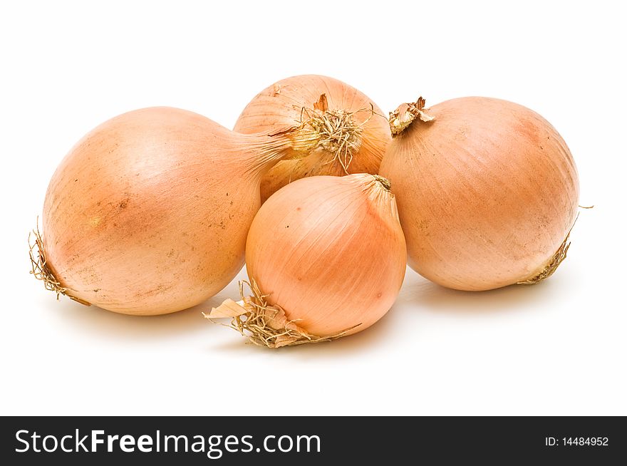 Fresh white onions isolated on white background. Fresh white onions isolated on white background