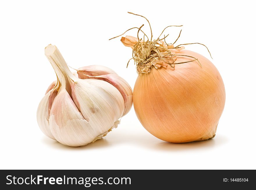 Fresh garlic and onion