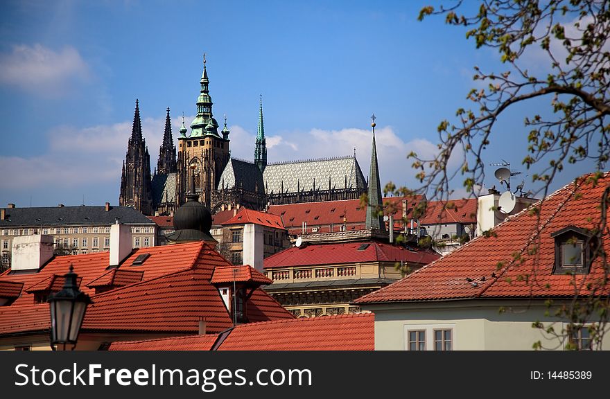 Hradcany over the rooftops, Prague