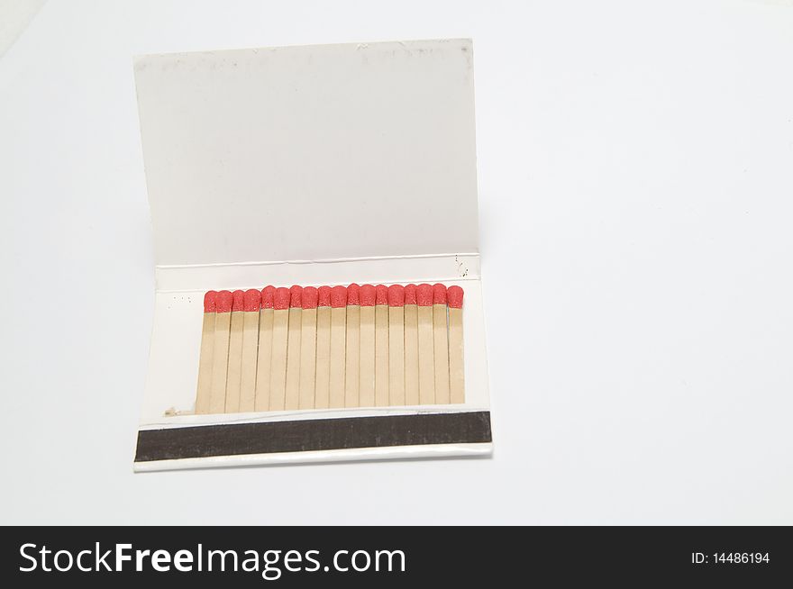 The matchbox on the white background